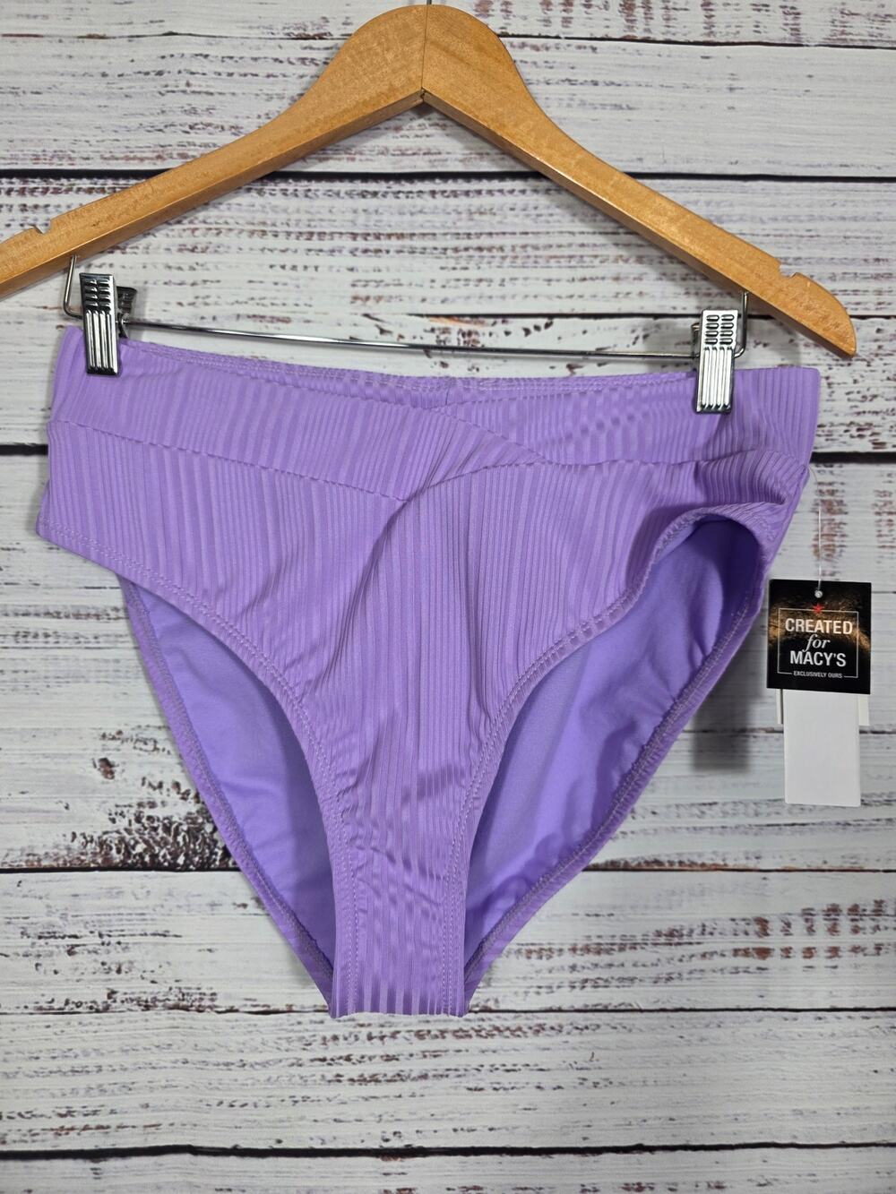 Salt & Cove Ribbed V-Waist Bikini Purple Women's Size XL